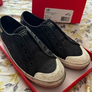 Black COACH slip on shoes.  used size 7.5
